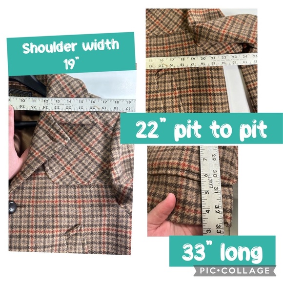Vintage Pendleton men’s wool overcoat houndstooth plaid size 40 - Picture 14 of 17